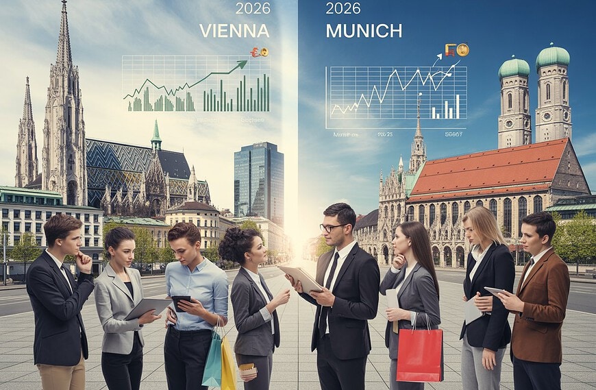 Lebenshaltungskosten Österreich 2026: Wien vs. München